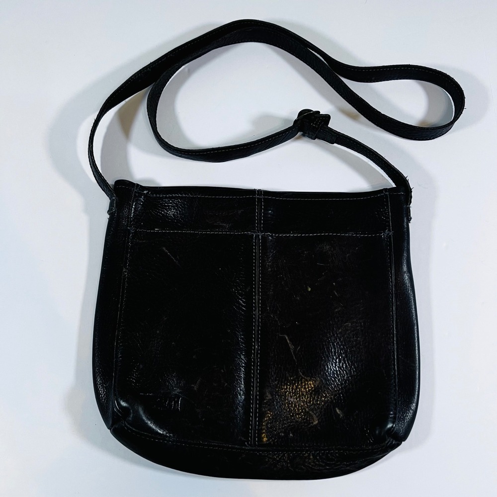Duluth Trading Co Lifetime Leather Crossbody Bag Distressed Brown